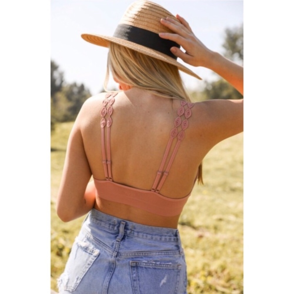 Dusty Pink Crochet Bralette - Picture 3 of 4